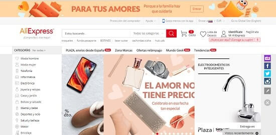 sitios web para comprar ropa Aliexpress