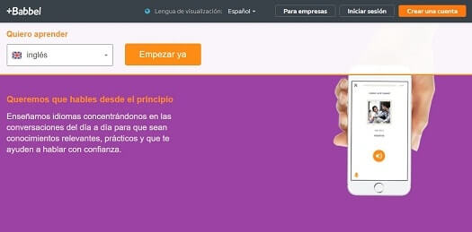 web de idiomas babbel