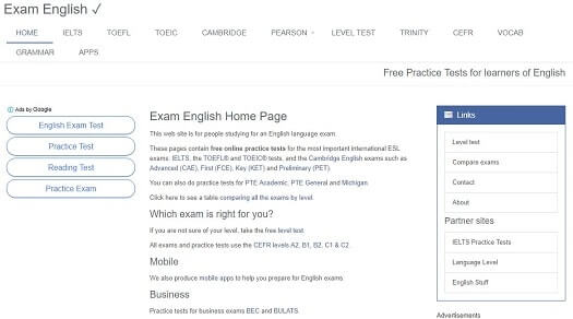 Exam english gratis
