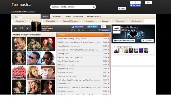 FoxMusica páginas oír música