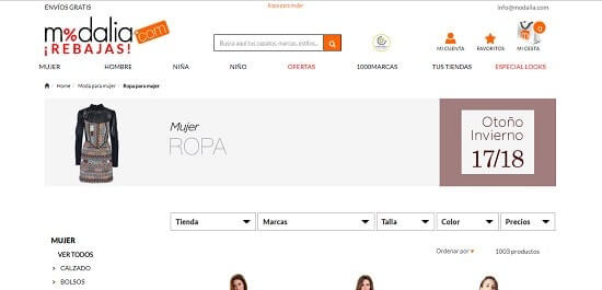 ropa online barata modalia