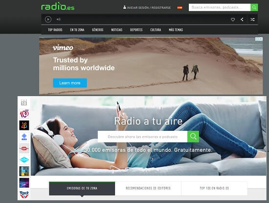 oír música online gratis con radio