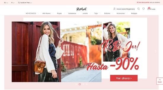 página de ropa romwe