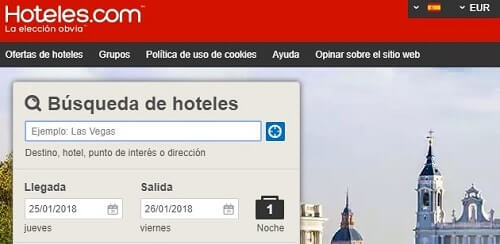 buscar página de hoteles