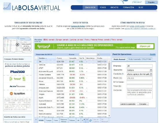 la bolsa virtual jugar en bolsa