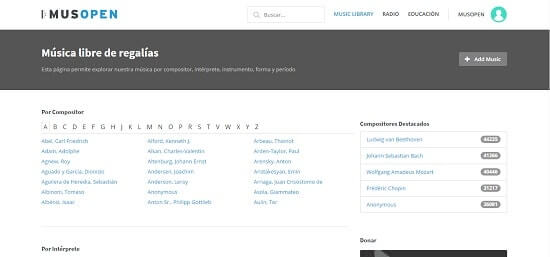 musopen paginas de descargas de musica