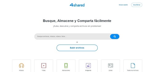 4shared paginas para subir archivos