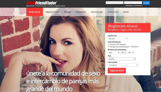 Adult Friend Finder contacto infidelidades