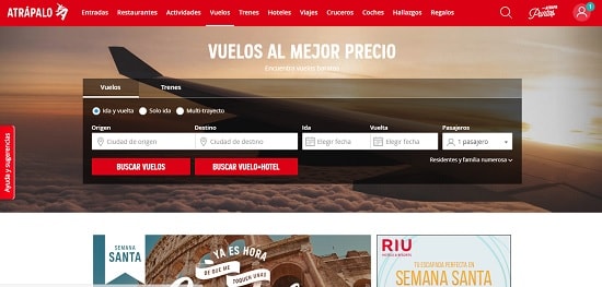 Atrapalo mejores páginas para reservar vuelos baratos