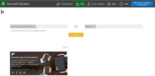 bing traductor de textos completos