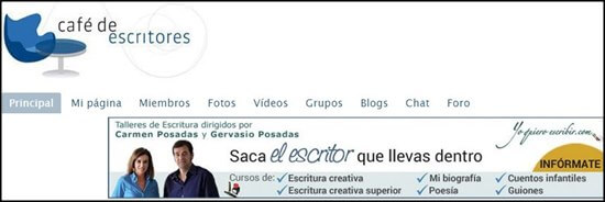 Cafe de Escritores. Red social para escritores aficionados