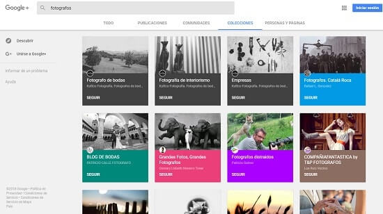 Google Plus fotografos fotografia