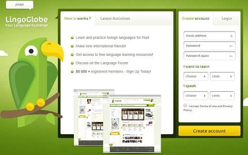 LingoGlobe intercambio de idiomas