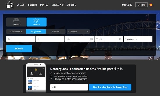 OneTwoTrip Comparador de vuelos baratos