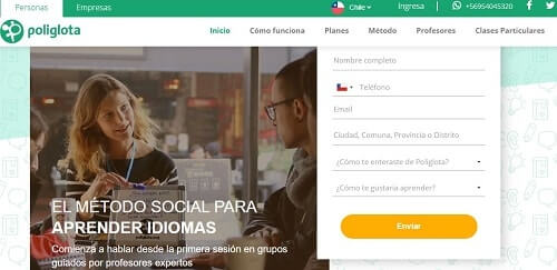 Poliglota clases presenciales en cafeterias