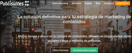 Publisuites. Paginas para escribir historias