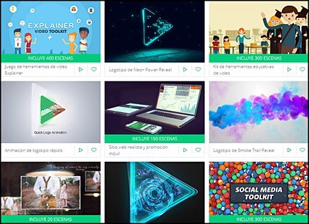 Galería de opciones para hacer intros