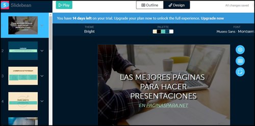 Slide Bean. Presentaciones en linea gratis