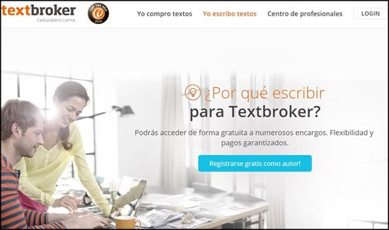 Textbroker. Paginas para publicar relatos
