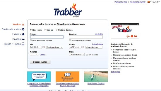 Trabber mejor buscador de vuelos baratos
