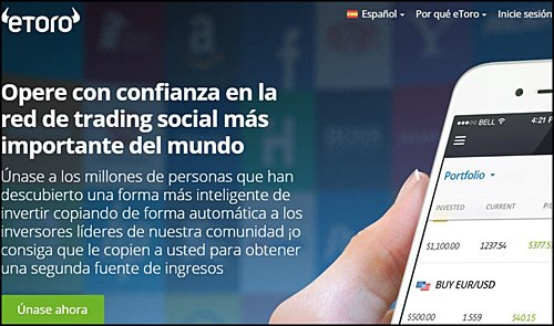 eToro paginas de inversion