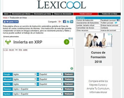 lexicool compara traductores