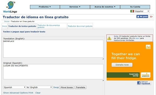 wordlingo traductor de articulos cortos