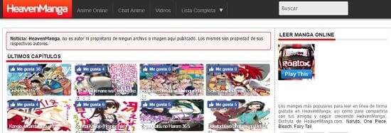HeavenManga Páginas para ver manga en español