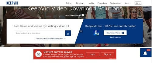 KeepVID descargar videos