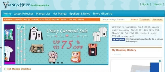 MangaHere Donde puedo ver manga
