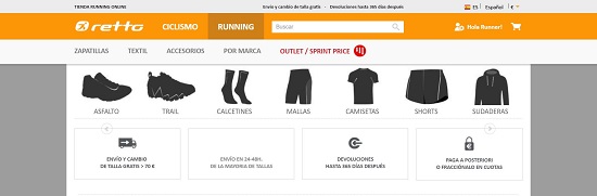 Retto Ropa running barata