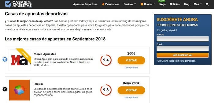 las mejores casas de apuestas