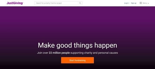 justgiving recibir donaciones 