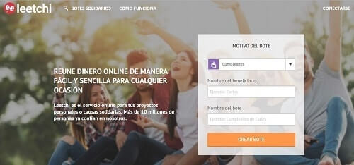 leetchi pagina para pedir donaciones