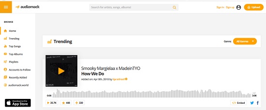 Audiomack Música para exponer