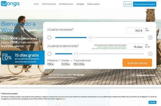 Wonga Dinero urgente