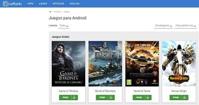 como descargar juegos gratis para android softonic