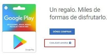 tarjetas regalo google play