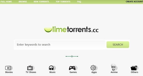 LimeTorrents encuentra torrents nuevos aqui