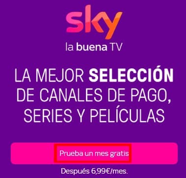 Sky prueba gratis