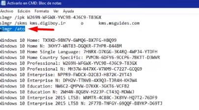 Windows 10 activación