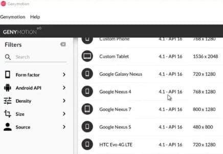 Genymotion emulador Android
