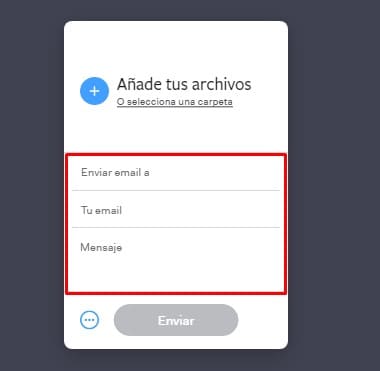WeTransfer archivos pesados
