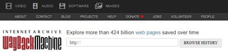 Archive Wayback buscadores de Internet