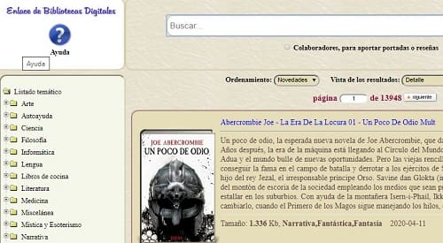 Ebiblioteca página para bajar libros